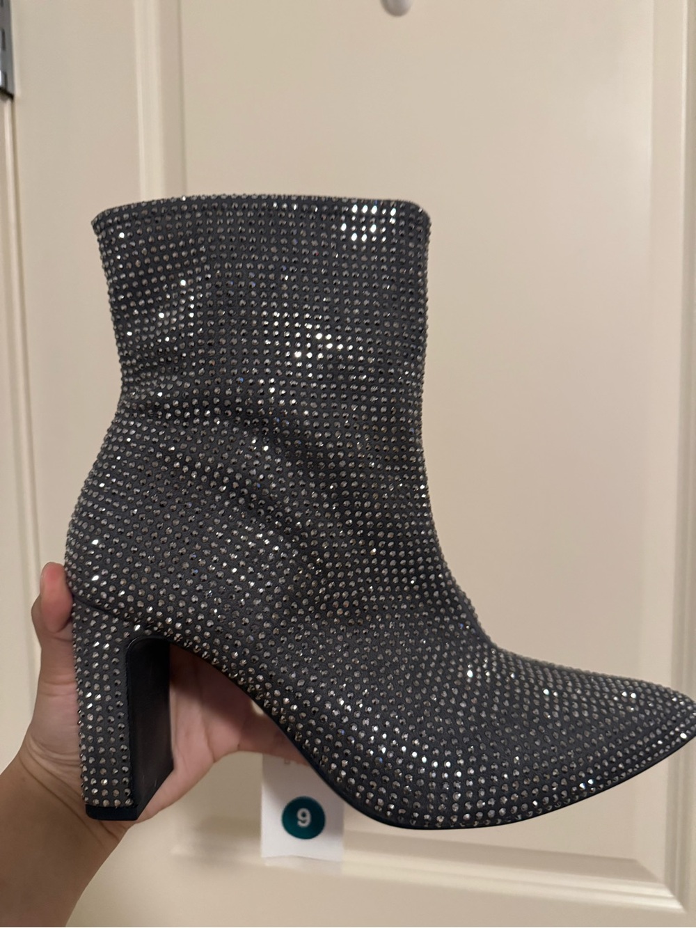a new day Gray Rhinestone Embellished Ankle Boots